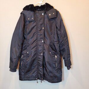 Abercrombie & Fitch Jacket Parka Coat Womens Small Black Water Wind Resistant